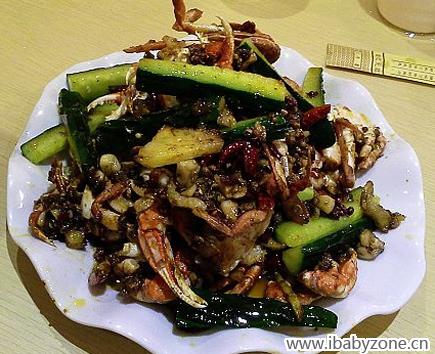 3姜葱炒花蟹