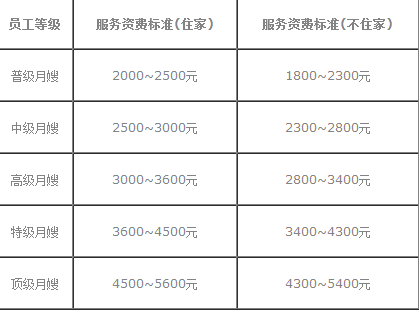 收费标准