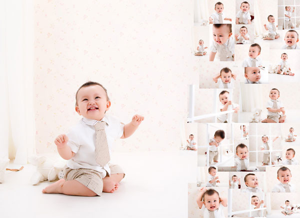 我们百天小娃的开心笑脸